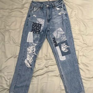 american eagle patchwork jeans